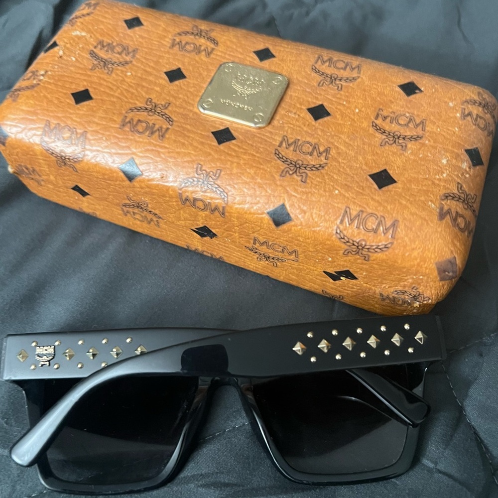 MCM Black Sunglasses with Gold Studs